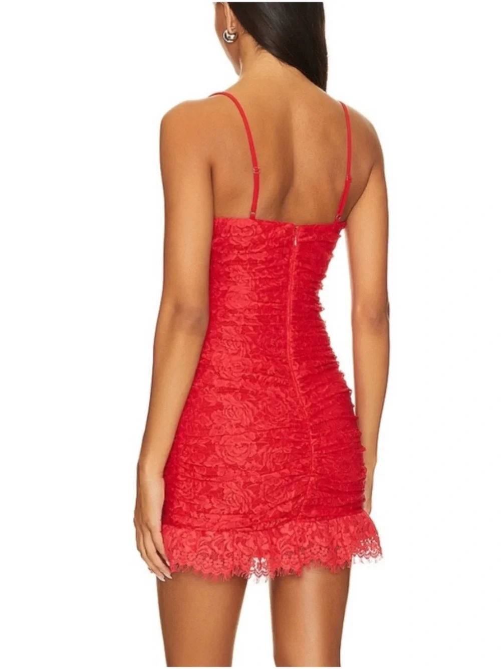 NEW For Love & Lemons Della Mini Dress Size Small Red NWT Lace